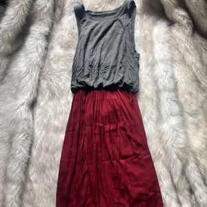 The Loft two-tone red and grey dress